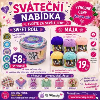 🎉 SVÁTEČNÍ NABÍDKA – TVOŘTE ZA SKVĚLÉ CENY! 🧶 Máte dnes volno? To je ideální čas vzít háček nebo jehlice do ruky. 💜...