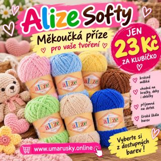 🧶 ALIZE SOFTY za pouhých 23 Kč! 🧶 Máte rádi hebké a měkoučké příze? 💕 Tak právě pro vás je Alize Softy! 🌸 krásně hebká a...