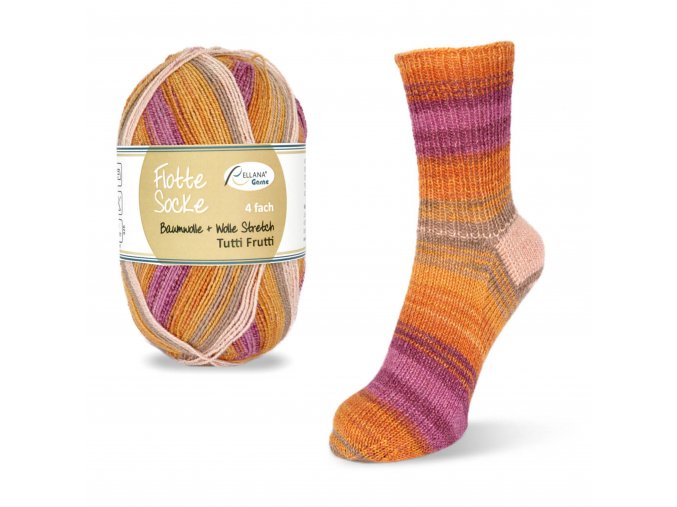 2035 Flotte Socke 4f BW W Stretch Tutti Frutti 1410