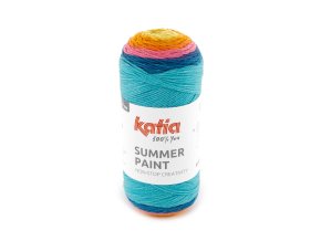yarn wool summerpaint knit acrylic cotton yellow blue orange medium rose spring summer katia 503 fhd