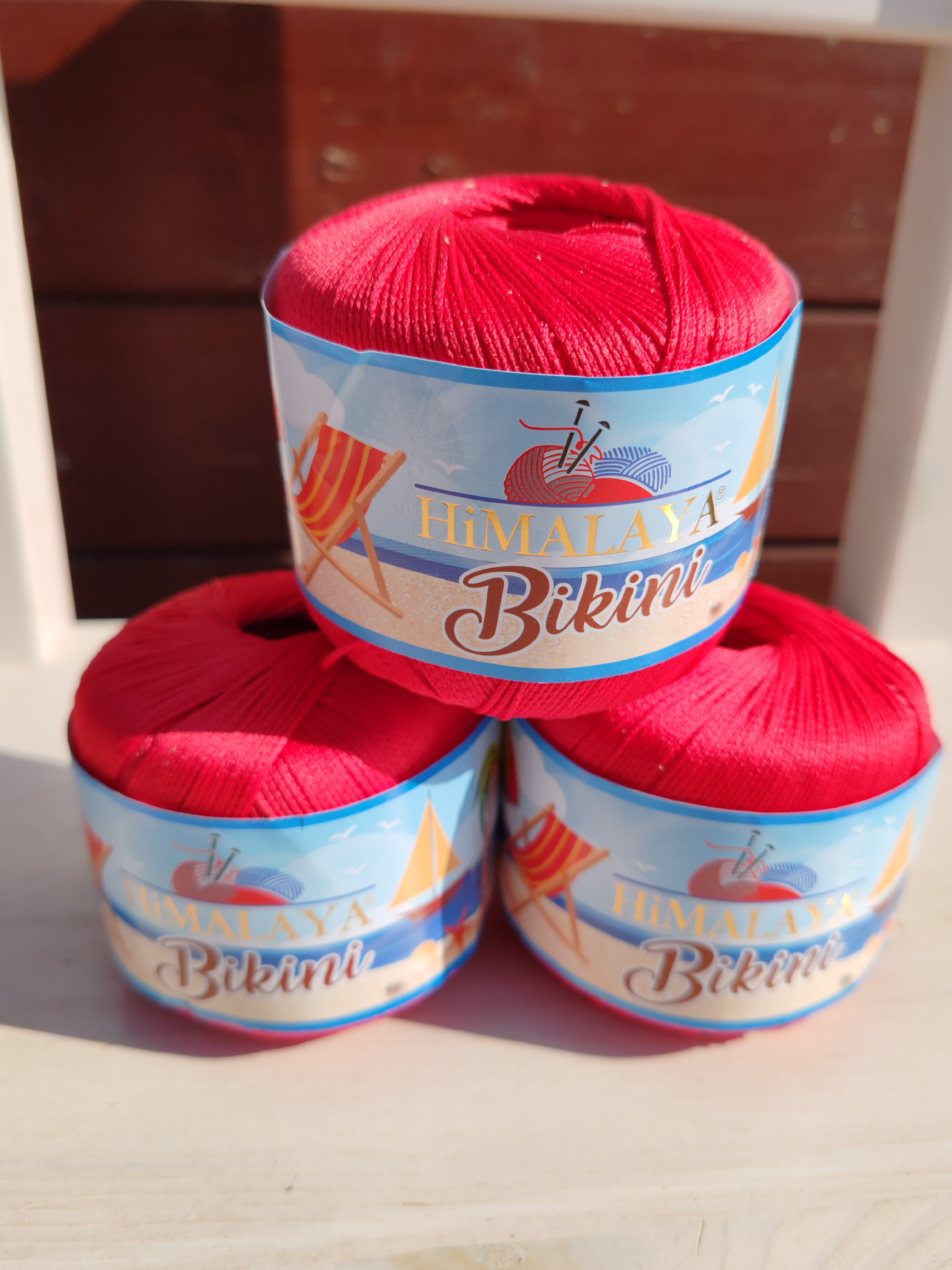 HIMALAYA Bikini - 165 m / 50 g 2. barva: červená, 4. číslo barvy: 80607
