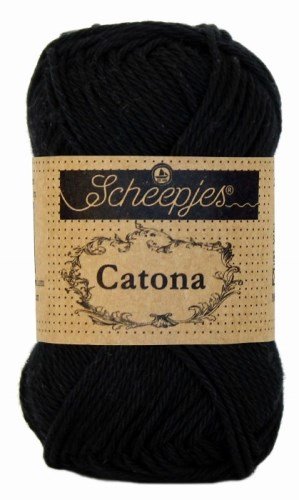 SCHEEPJES Catona - 125 m / 50 g 2. barva: černá, 4. číslo barvy: 110