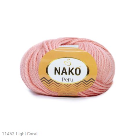 NAKO Peru - 130 m / 100 g 2. barva: korálová, 4. číslo barvy: 11452