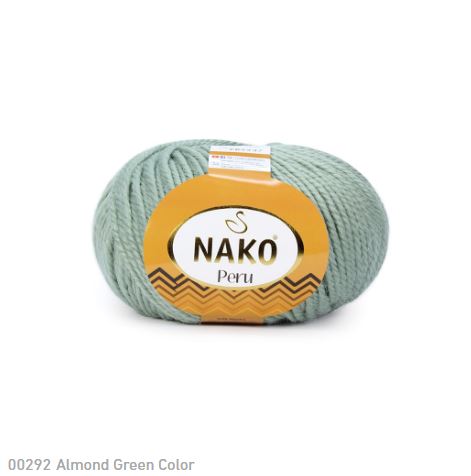 NAKO Peru - 130 m / 100 g 2. barva: jadeitová, 4. číslo barvy: 292