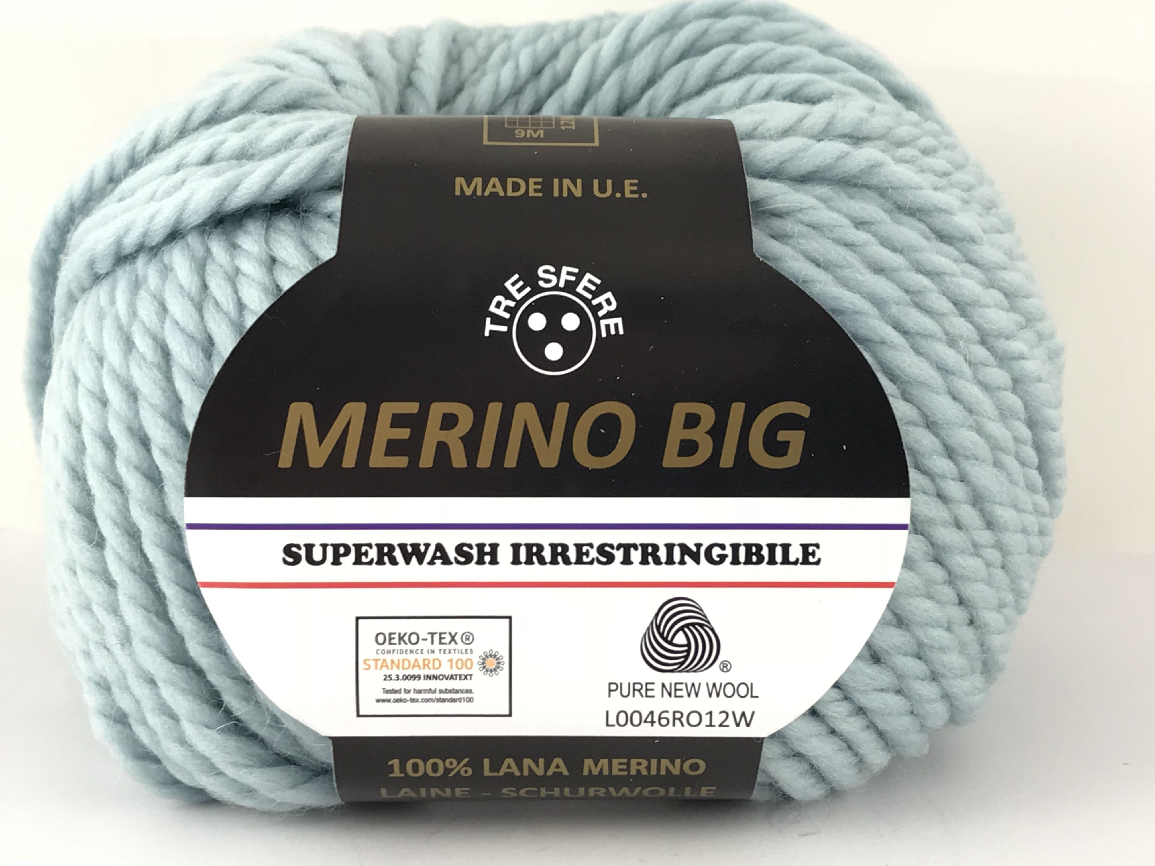 TRE SFERE Merino Big - 80 m / 100 g 2. barva: ledově modrá, 4. číslo barvy: 81