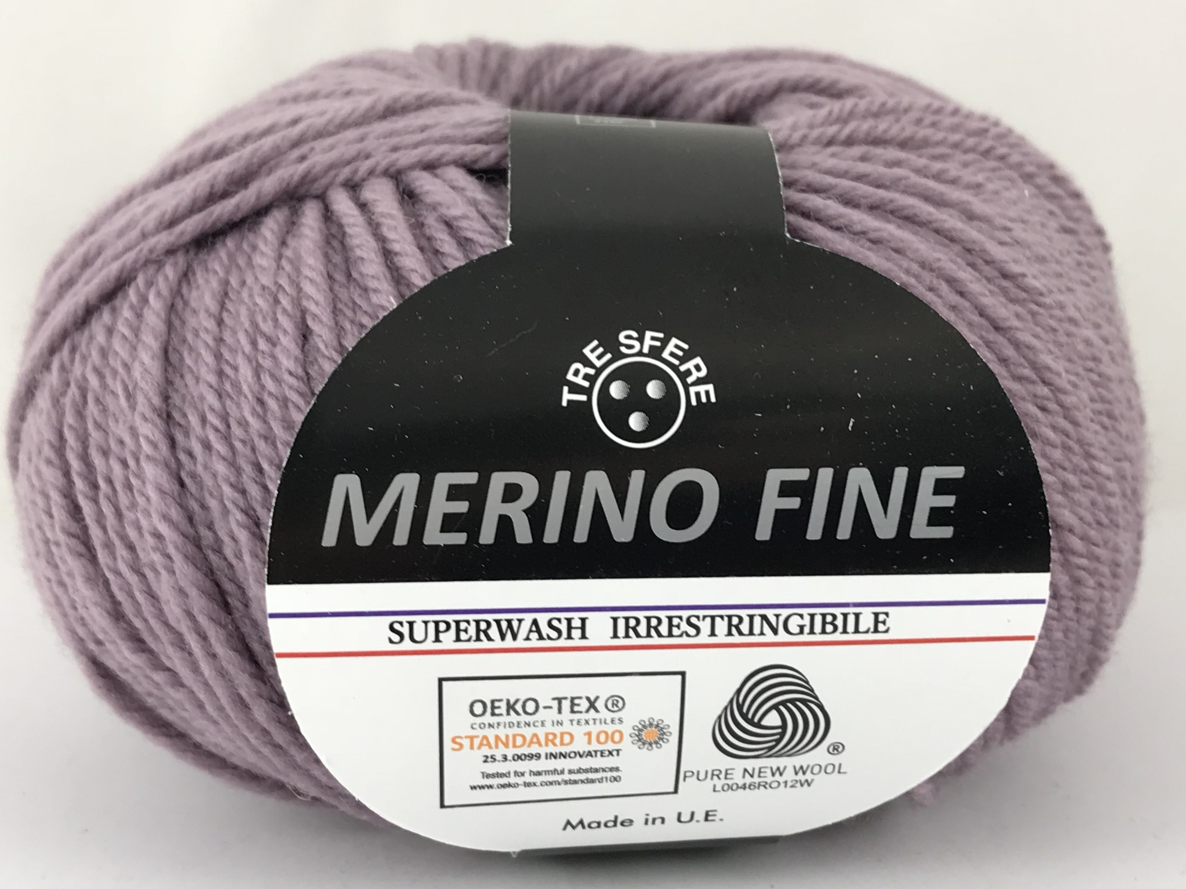 TRE SFERE Merino Fine - 125 m / 50 g 2. barva: starorůžová tmavší, 4. číslo barvy: 129