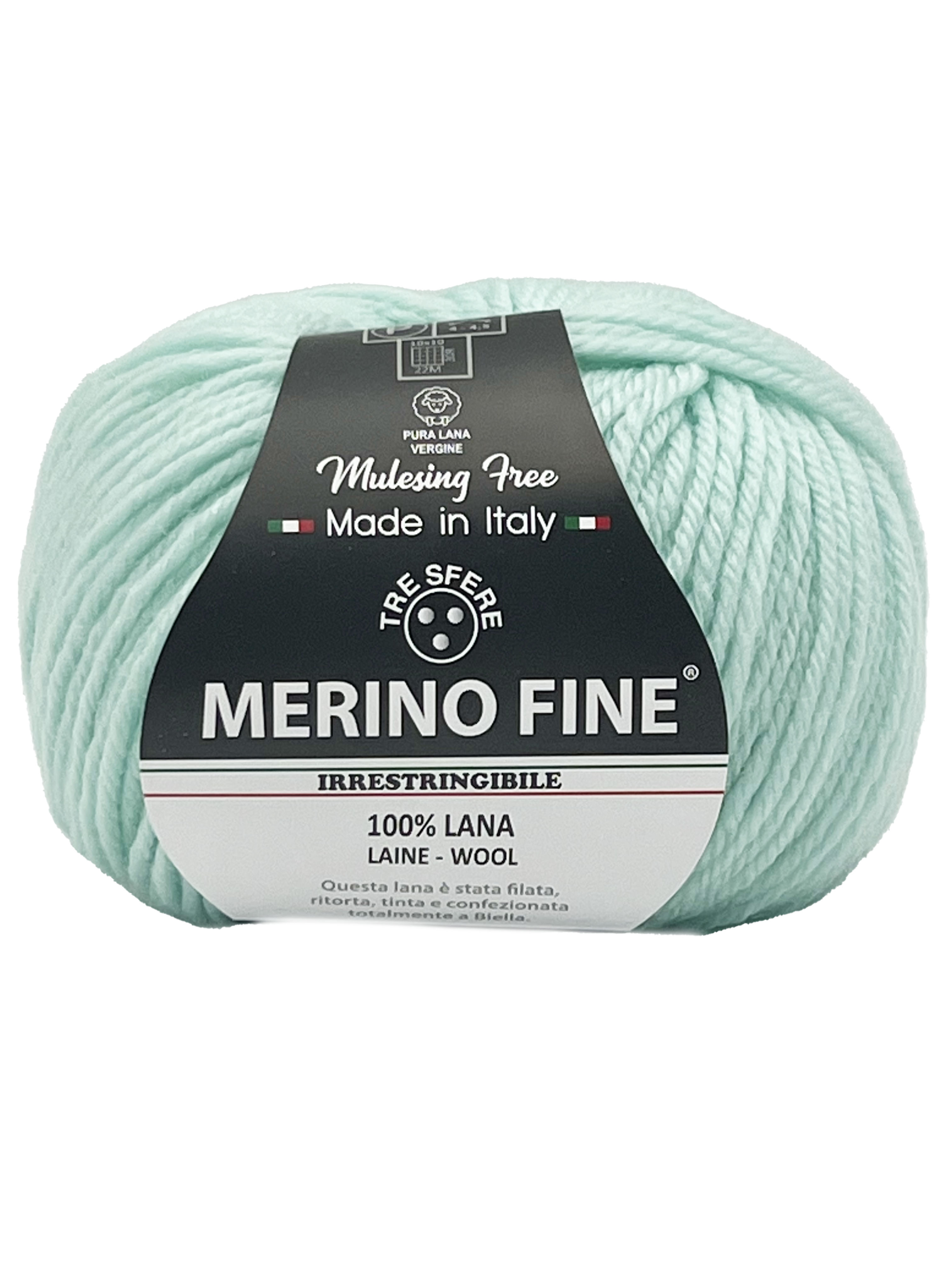 TRE SFERE Merino Fine - 125 m / 50 g 2. barva: mátová, 4. číslo barvy: 21