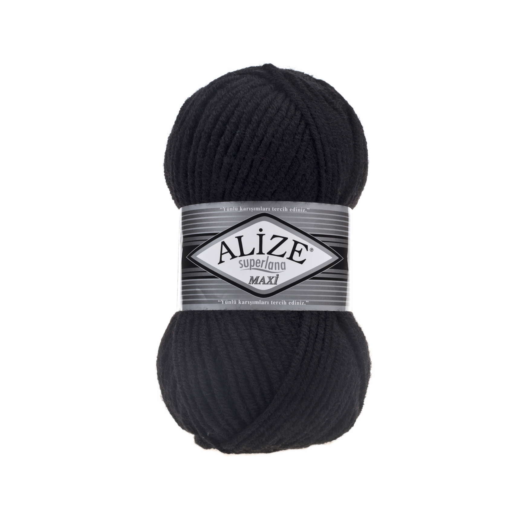 ALIZE Superlana Maxi - 100 m / 100 g 2. barva: černá, 4. číslo barvy: 60