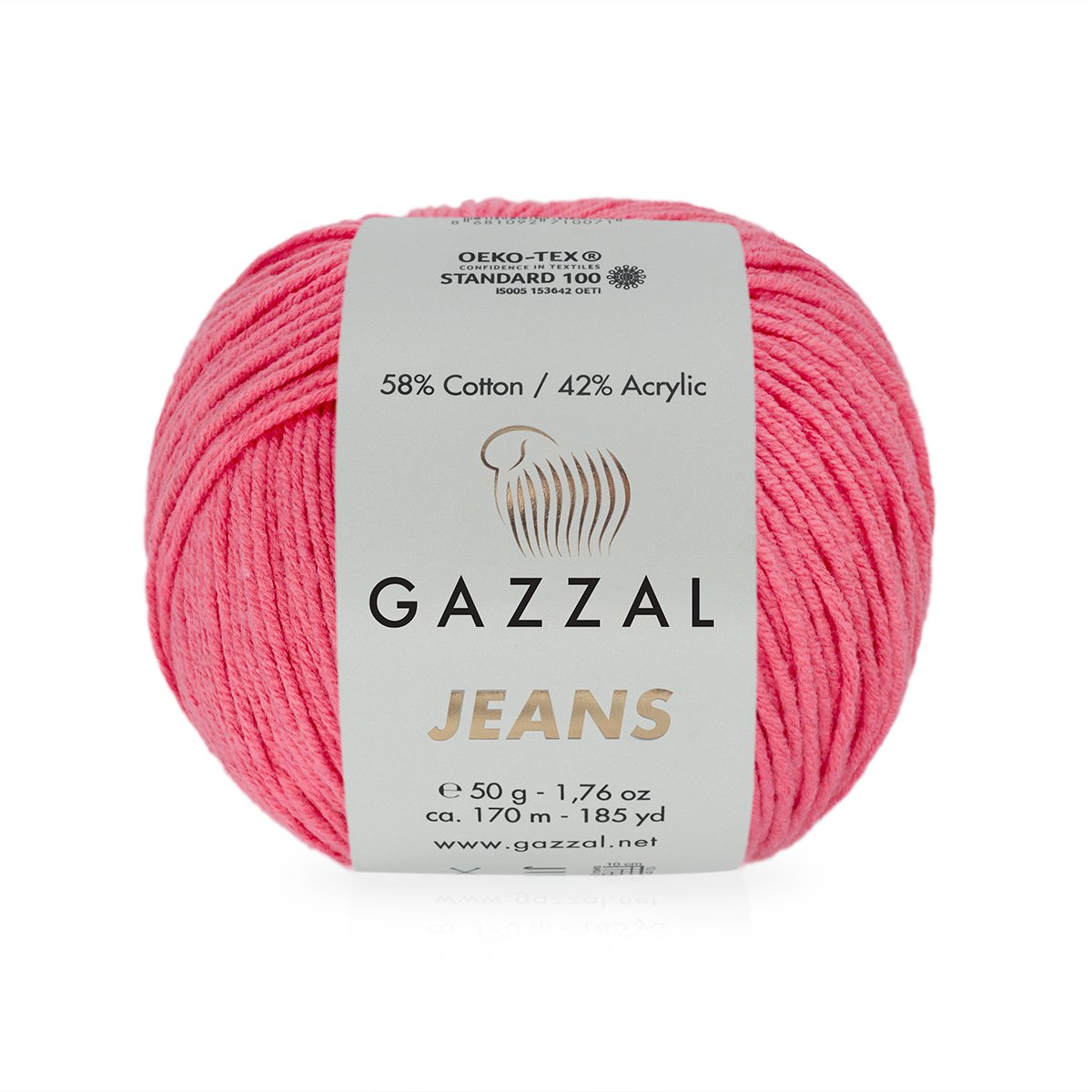 Jeans GAZZAL - 170 m / 50 g 2. barva: malinová, 4. číslo barvy: 1136