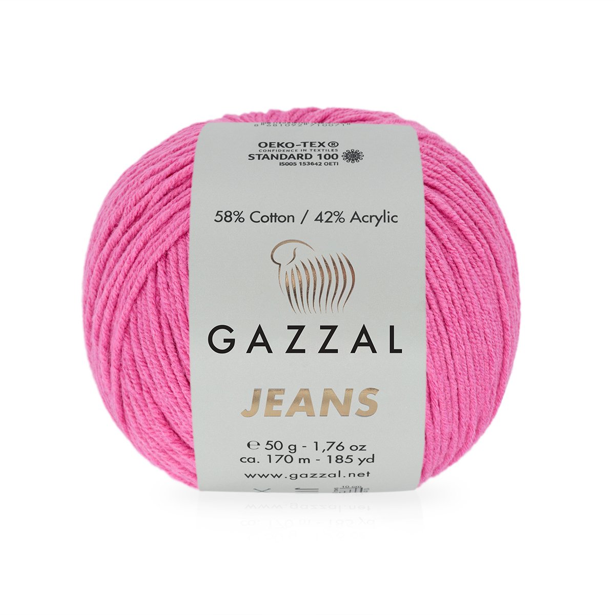 Jeans GAZZAL - 170 m / 50 g 2. barva: cyklámenová, 4. číslo barvy: 1135