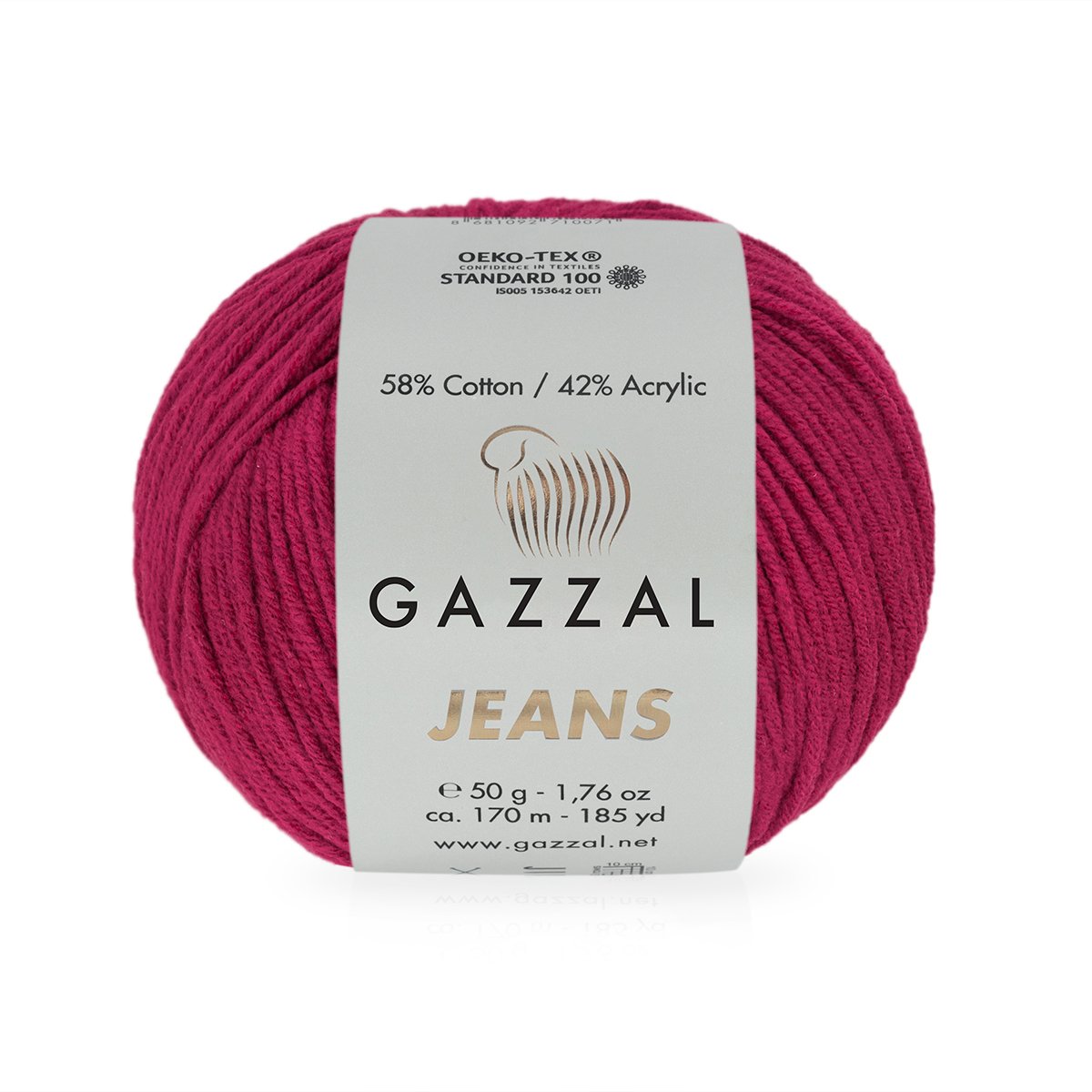 Jeans GAZZAL - 170 m / 50 g 2. barva: fuchsiová tmavší, 4. číslo barvy: 1138
