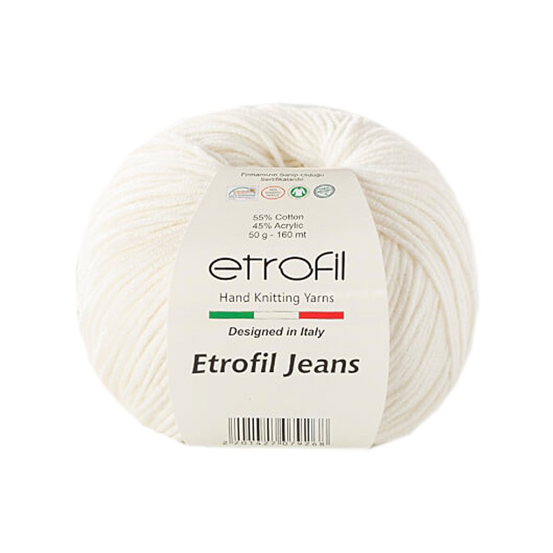 Jeans ETROFIL - 160 m / 50 g 2. barva: smetanová ( krémová ), 4. číslo barvy: 28