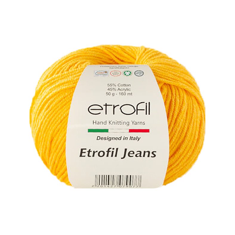 Jeans ETROFIL - 160 m / 50 g 2. barva: šafránová, 4. číslo barvy: 06
