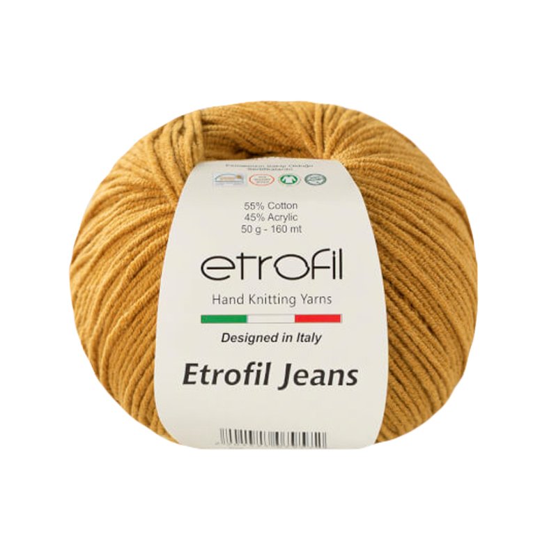 Jeans ETROFIL - 160 m / 50 g 2. barva: hořčicová, 4. číslo barvy: 45