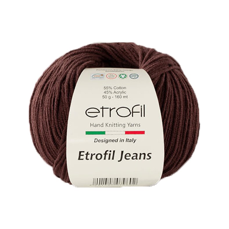 Jeans ETROFIL - 160 m / 50 g 2. barva: čokoládová, 4. číslo barvy: 62