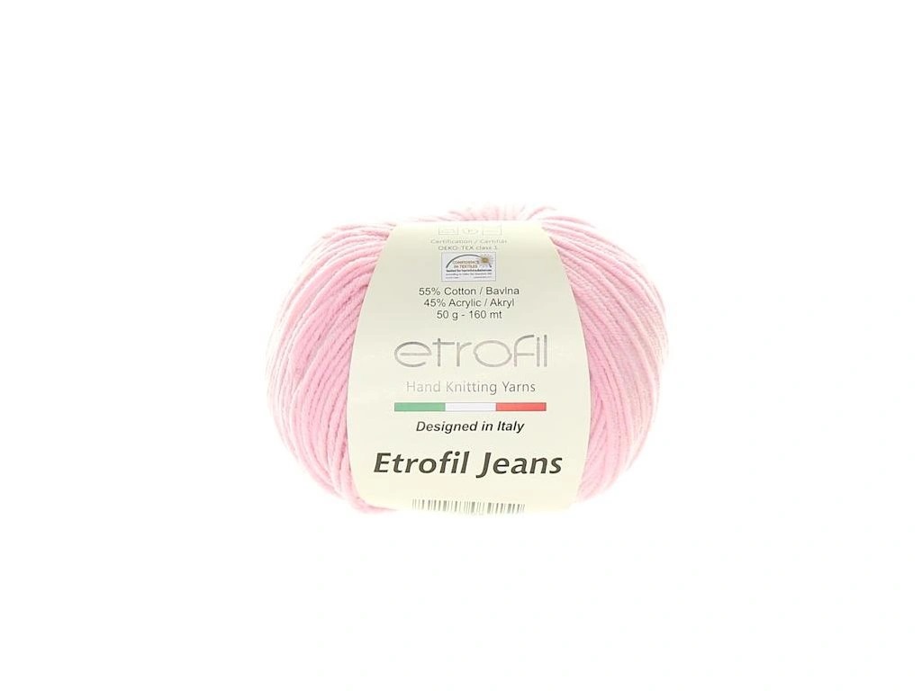 Jeans ETROFIL - 160 m / 50 g 2. barva: lasturově růžová, 4. číslo barvy: 73