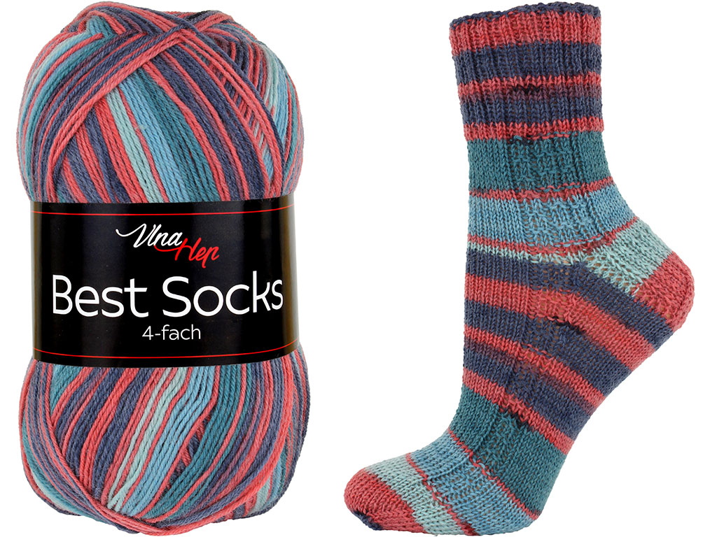 VLNA-HEP Best Socks 4-fach - 420 m / 100 g 4. číslo barvy: 7355