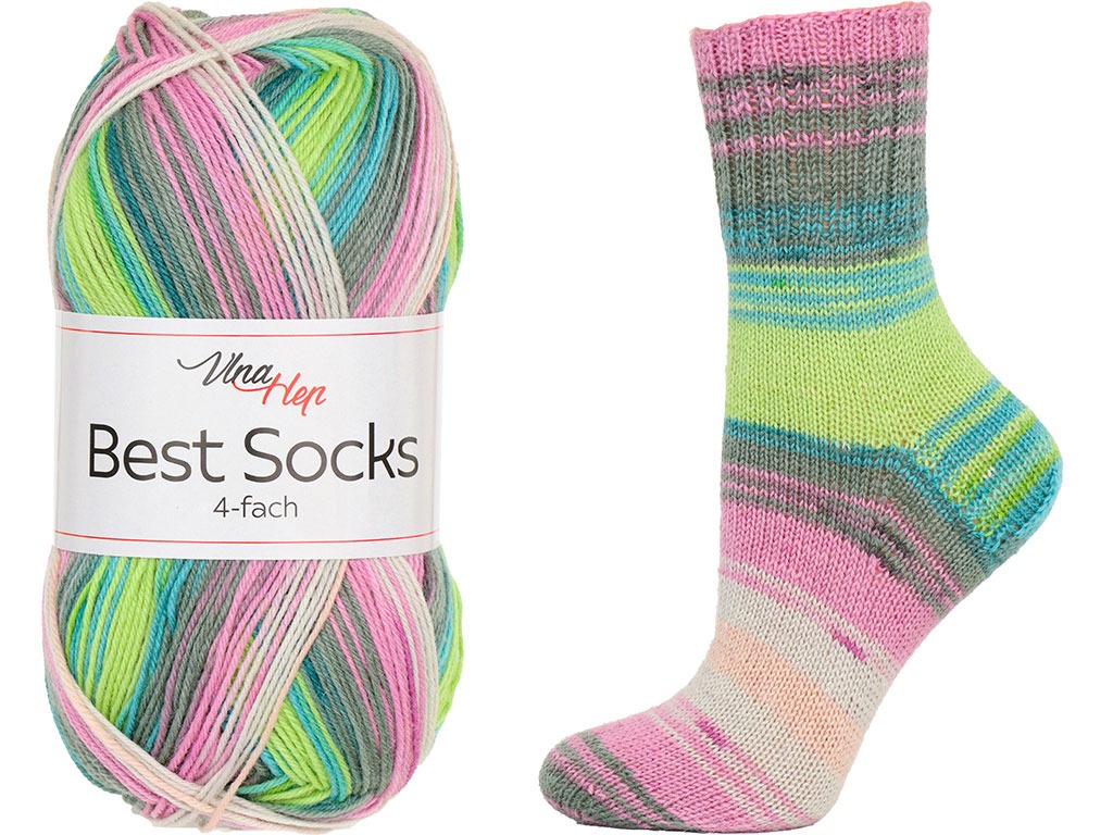 VLNA-HEP Best Socks 4-fach - 420 m / 100 g 4. číslo barvy: 7411