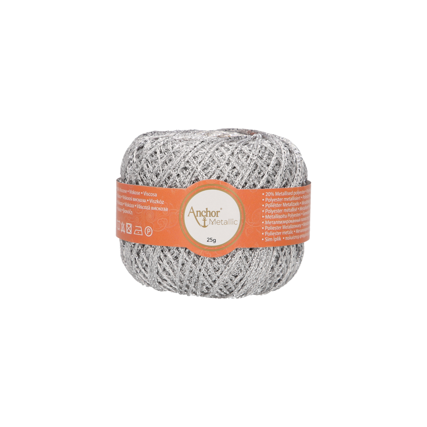 Anchor Metallic - 100 m / 25 g 2. barva: stříbrná, 4. číslo barvy: 301