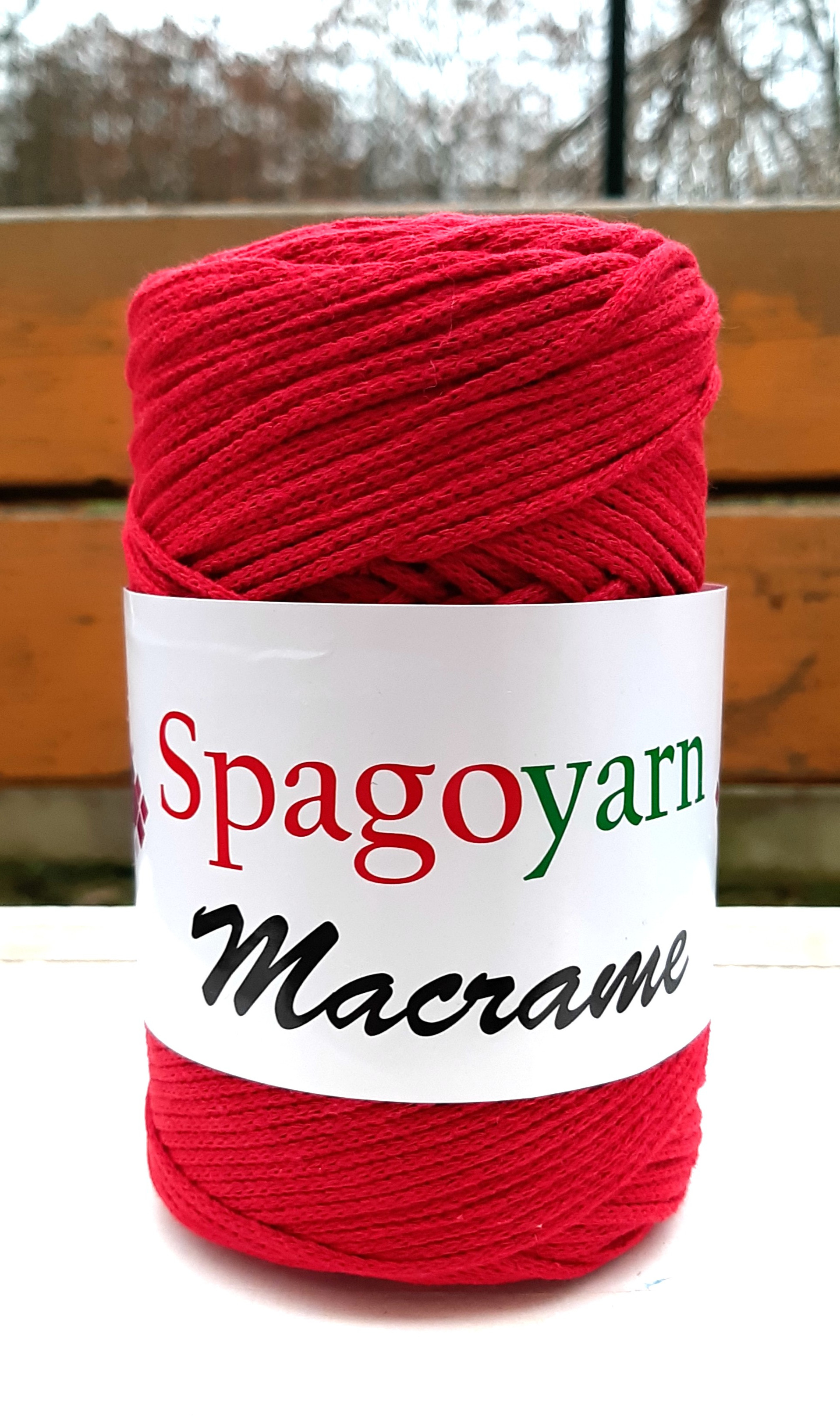Macrame Spago Yarn - 225 m / 250 g 2. barva: červená, 4. číslo barvy: 160