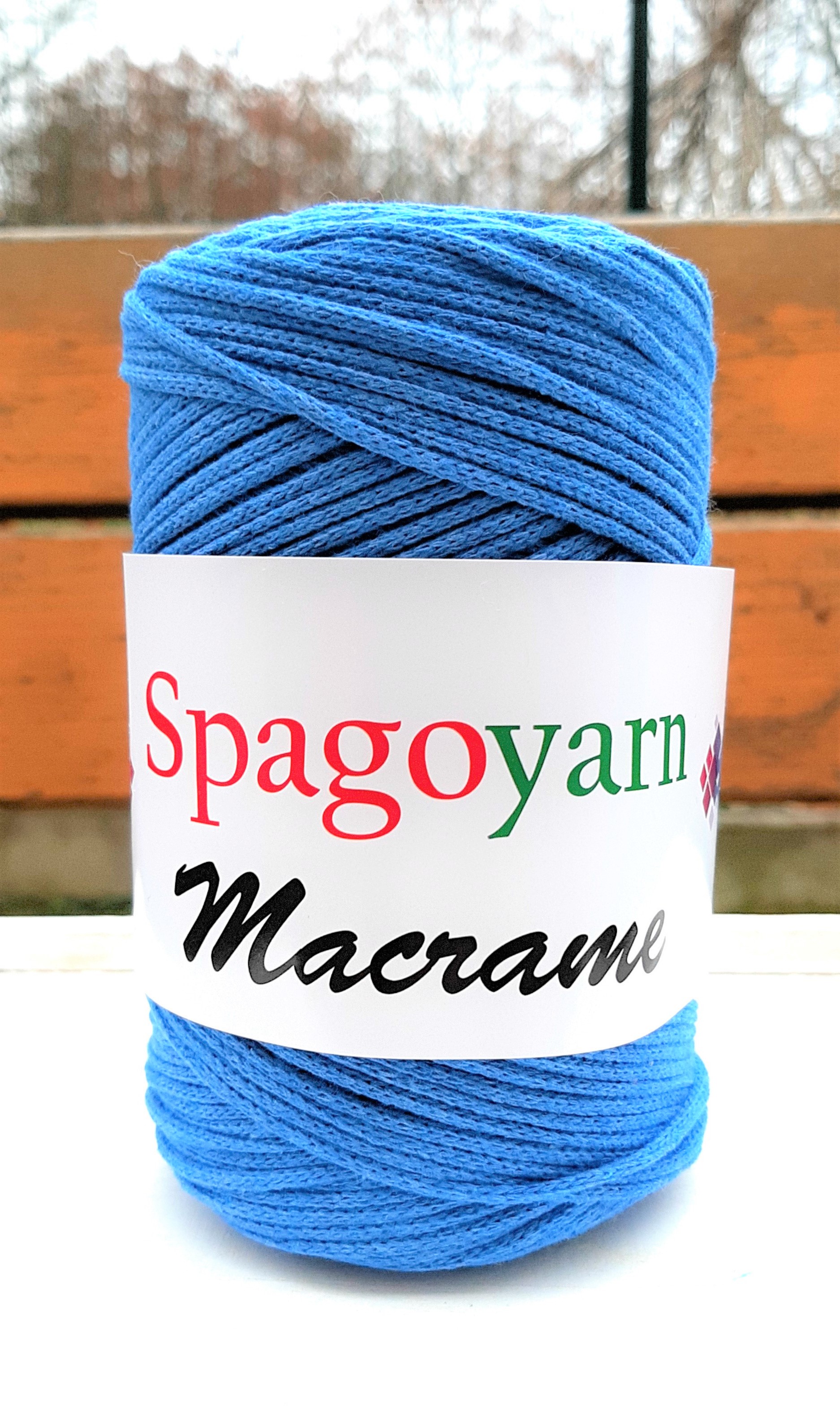 Macrame Spago Yarn - 225 m / 250 g 2. barva: zvonková modrá, 4. číslo barvy: 138