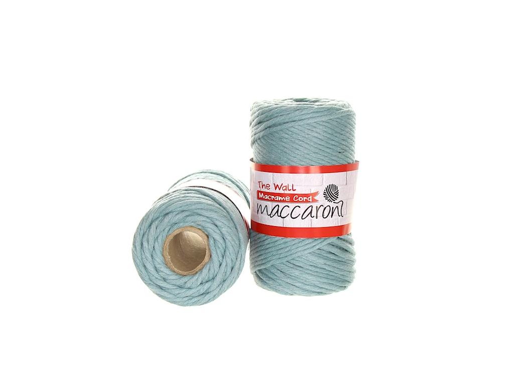 MACCARONI The Wall Macrame Cord 3 mm - 75 m / 250 g 2. barva: jadeitová, 4. číslo barvy: 2011
