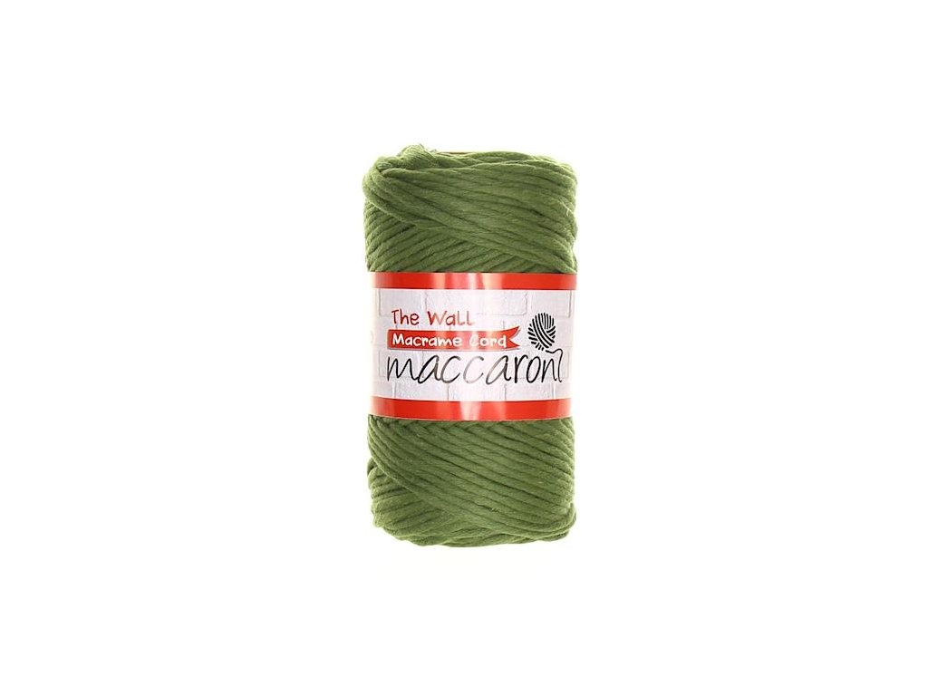 MACCARONI The Wall Macrame Cord 3 mm - 75 m / 250 g 2. barva: olivová, 4. číslo barvy: 803