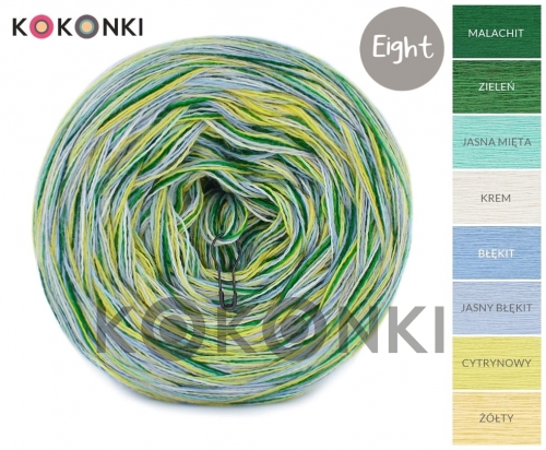 KOKONKI Kokonek Six, Eight 4. číslo barvy: Merino EIGHT E011 ( 44040 ) - 220 m - 8 nitek