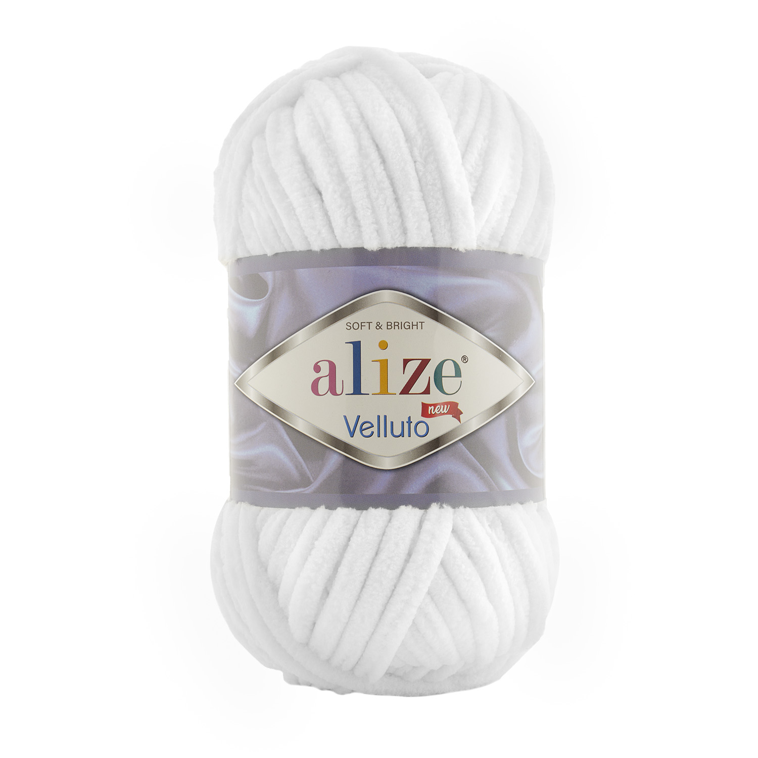ALIZE Velluto - 68 m / 100 g 2. barva: sněhově bílá, 4. číslo barvy: 55
