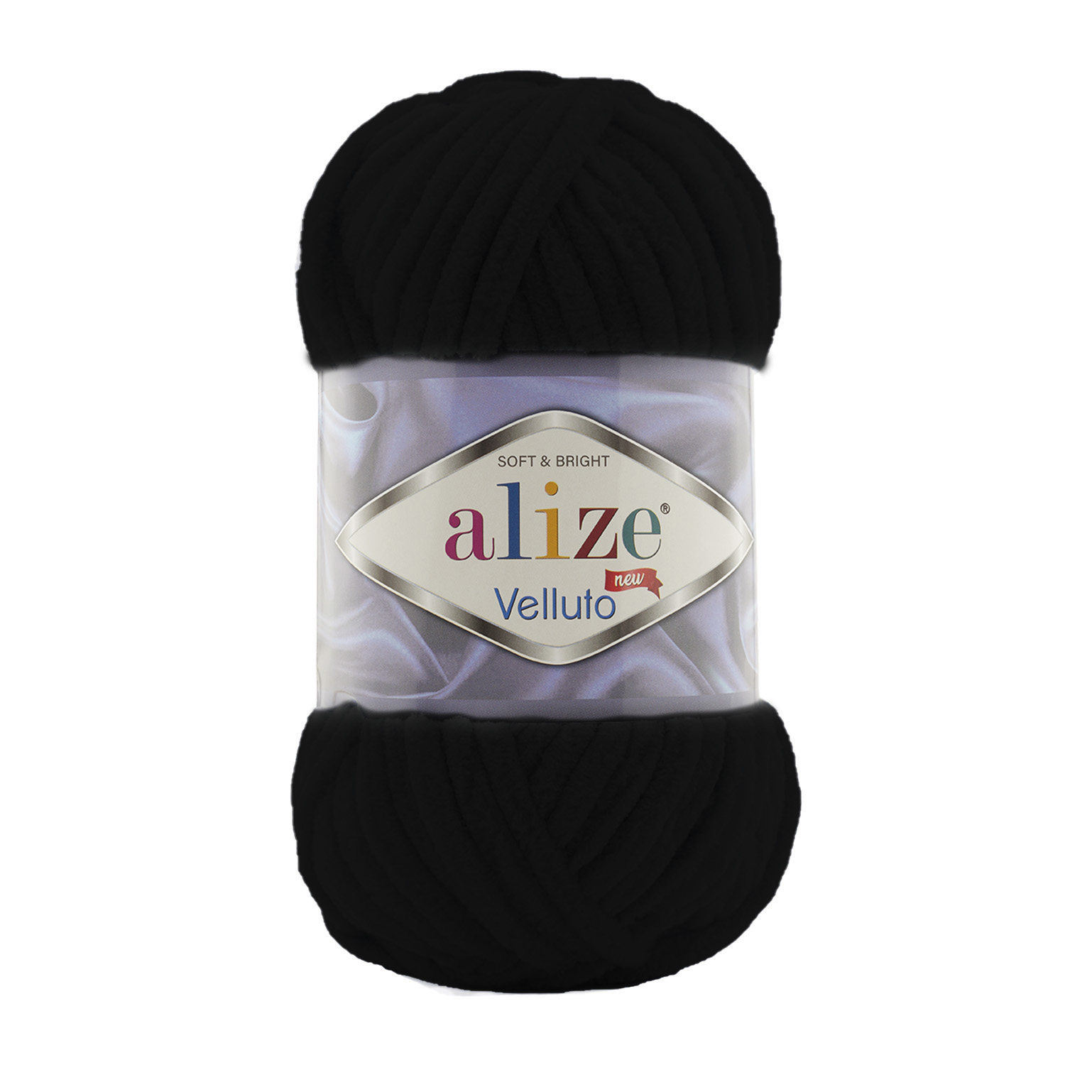 ALIZE Velluto - 68 m / 100 g 2. barva: černá, 4. číslo barvy: 60
