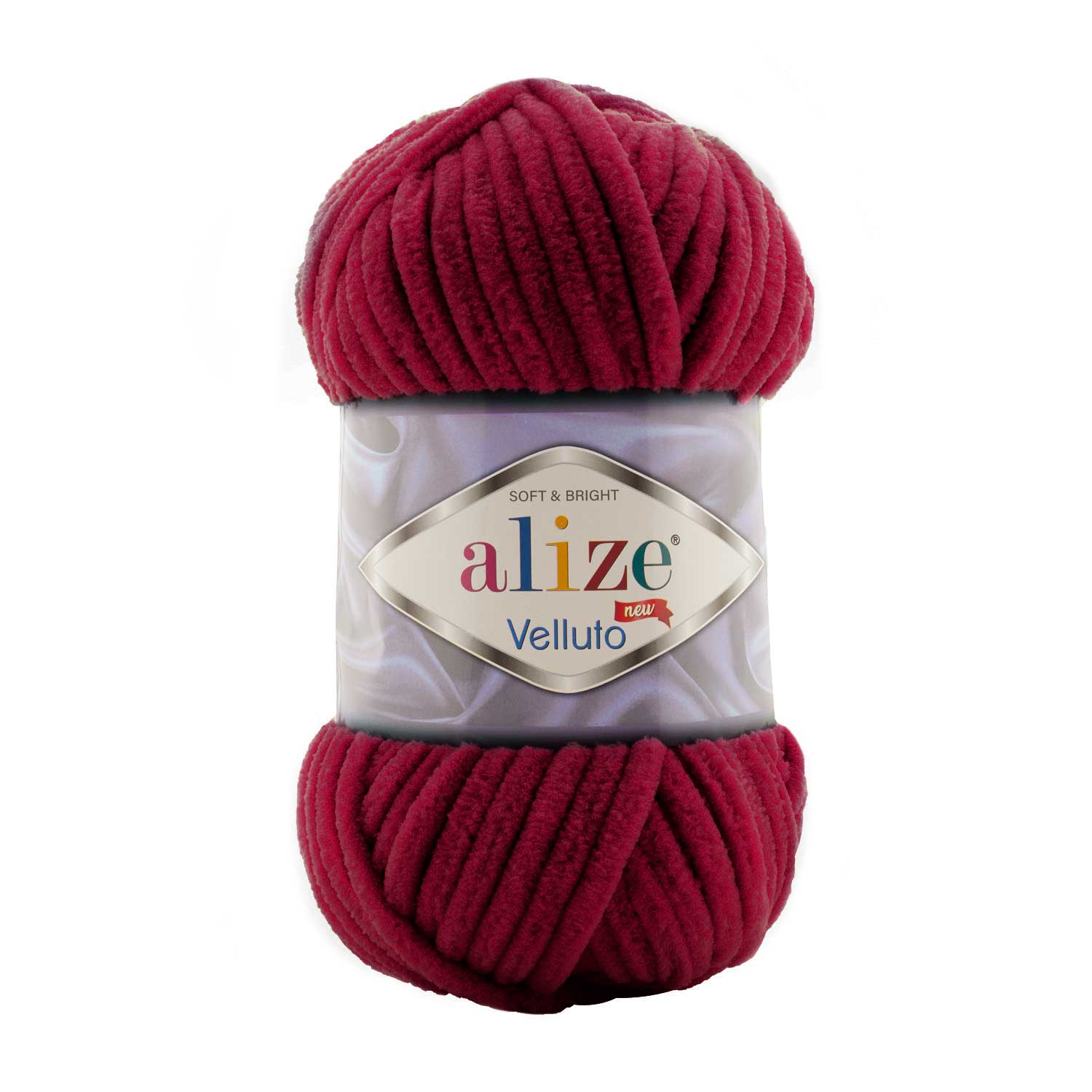 ALIZE Velluto - 68 m / 100 g 2. barva: třešňová, 4. číslo barvy: 107