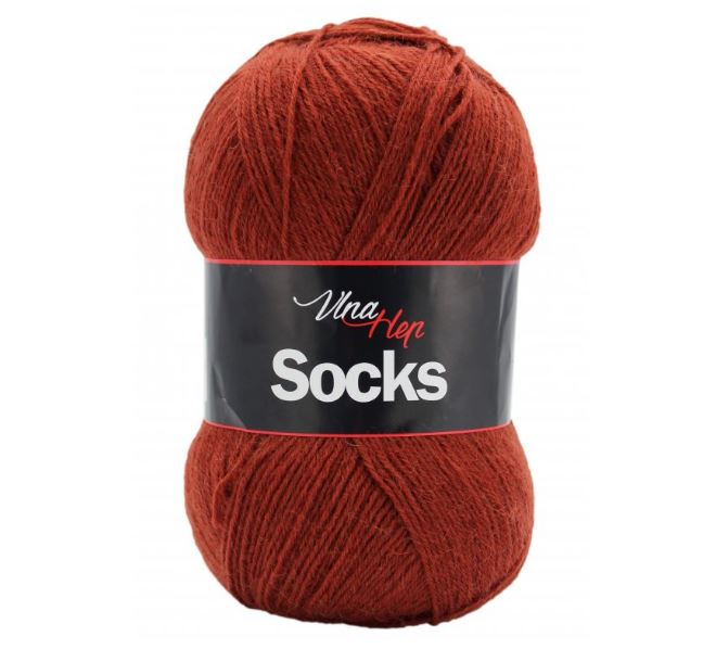 VLNA-HEP Socks - 420 m / 100 g 2. barva: terakotová, 4. číslo barvy: 6207