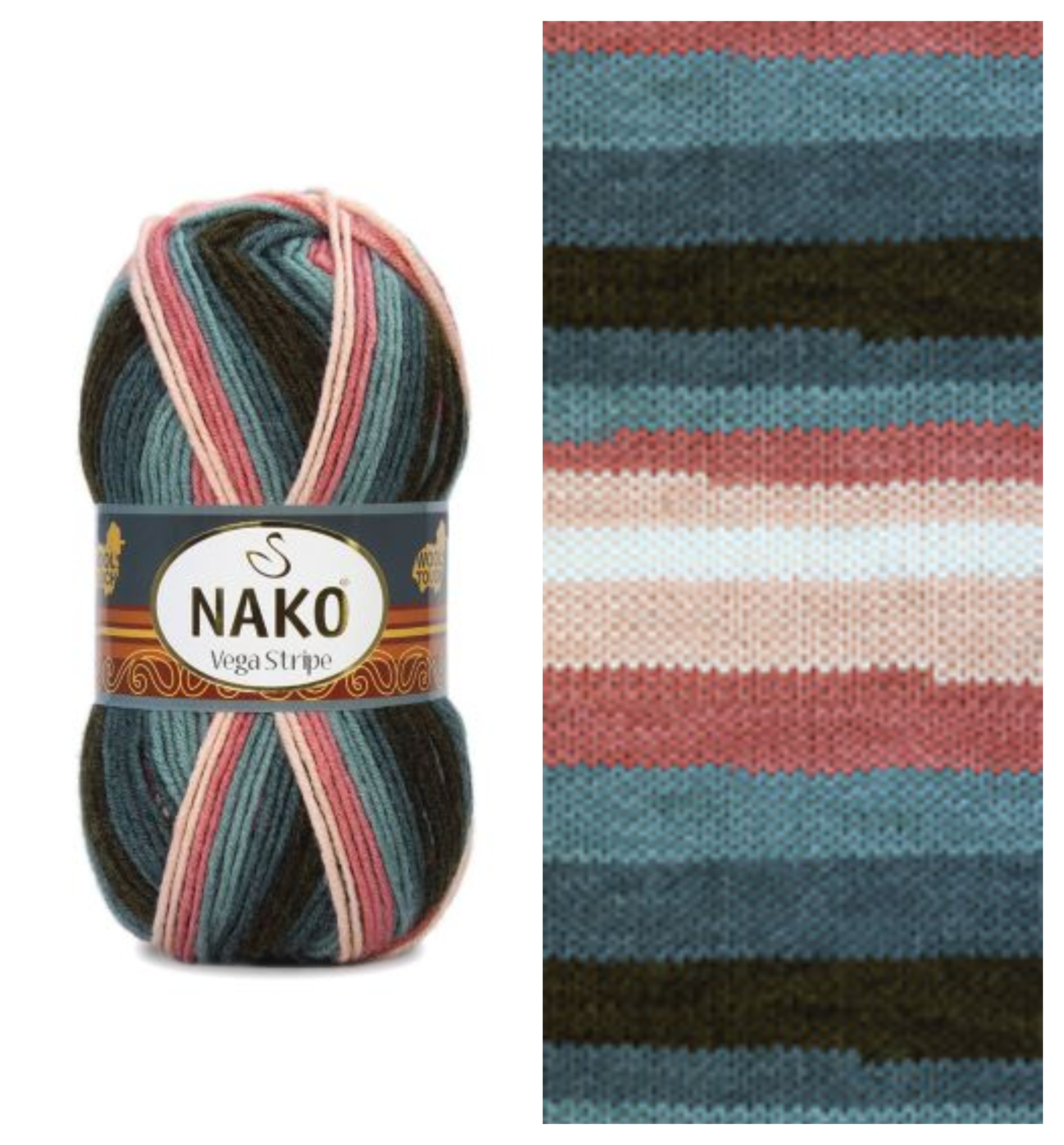 NAKO Vega Stripe - 195 m / 100 g 4. číslo barvy: 82418