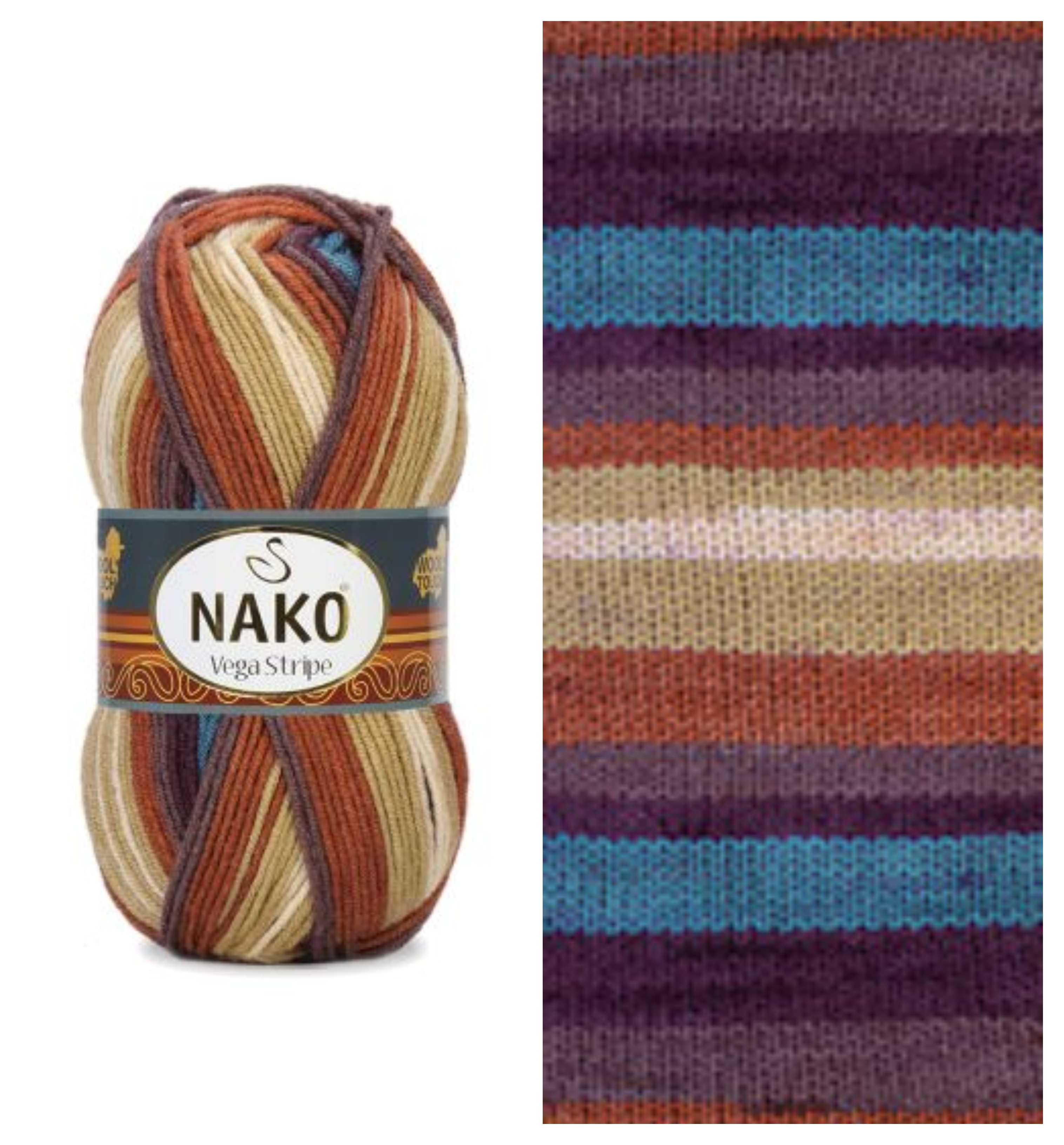 NAKO Vega Stripe - 195 m / 100 g 4. číslo barvy: 82420