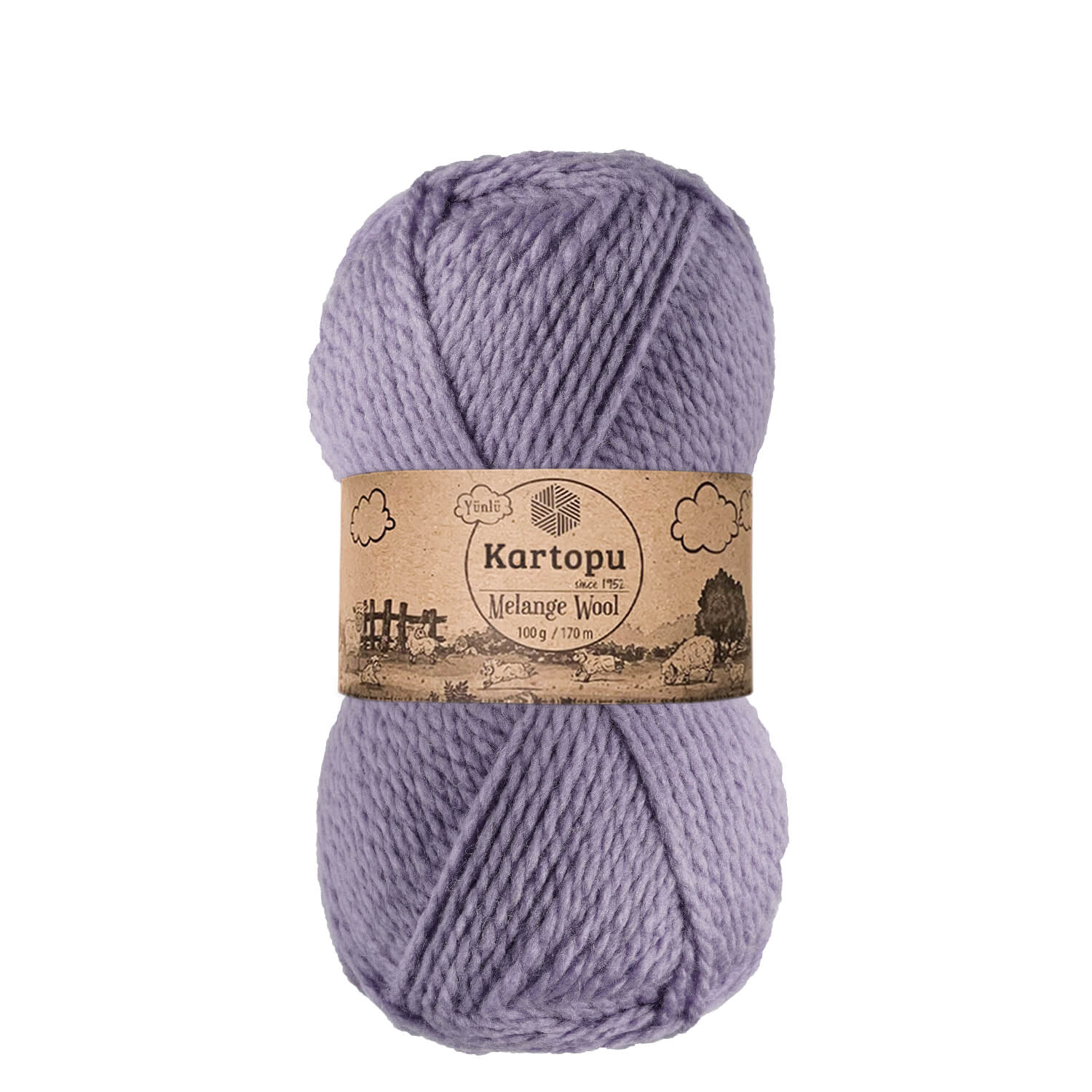 KARTOPU Melange Wool - 170 m / 100 g 2. barva: levandulová, 4. číslo barvy: 711