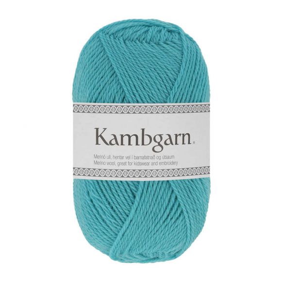 LOPI Kambgarn - 150 m / 50 g 2. barva: tyrkysová, 4. číslo barvy: 1216