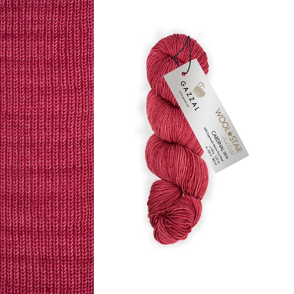 GAZZAL Wool Star - 350 m / 100 g 2. barva: fuchsiová, 4. číslo barvy: 3824