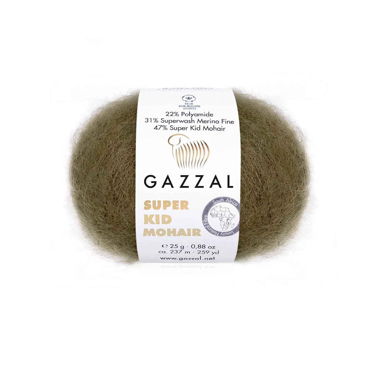 GAZZAL Super Kid Mohair - 237 m / 25 g 2. barva: kakaová, 4. číslo barvy: 64403