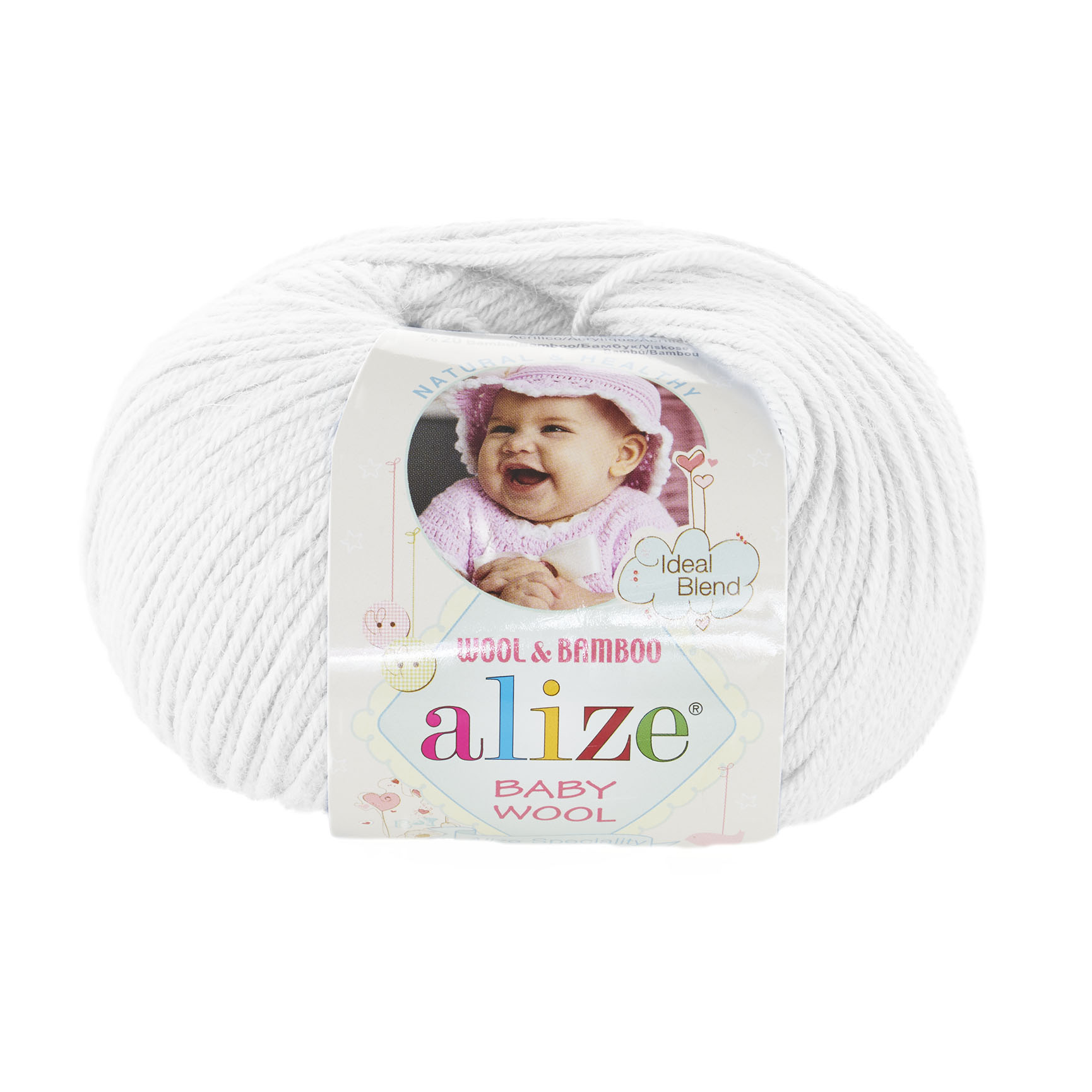 ALIZE Baby Wool - 175 m / 50 g 2. barva: sněhově bílá, 4. číslo barvy: 55