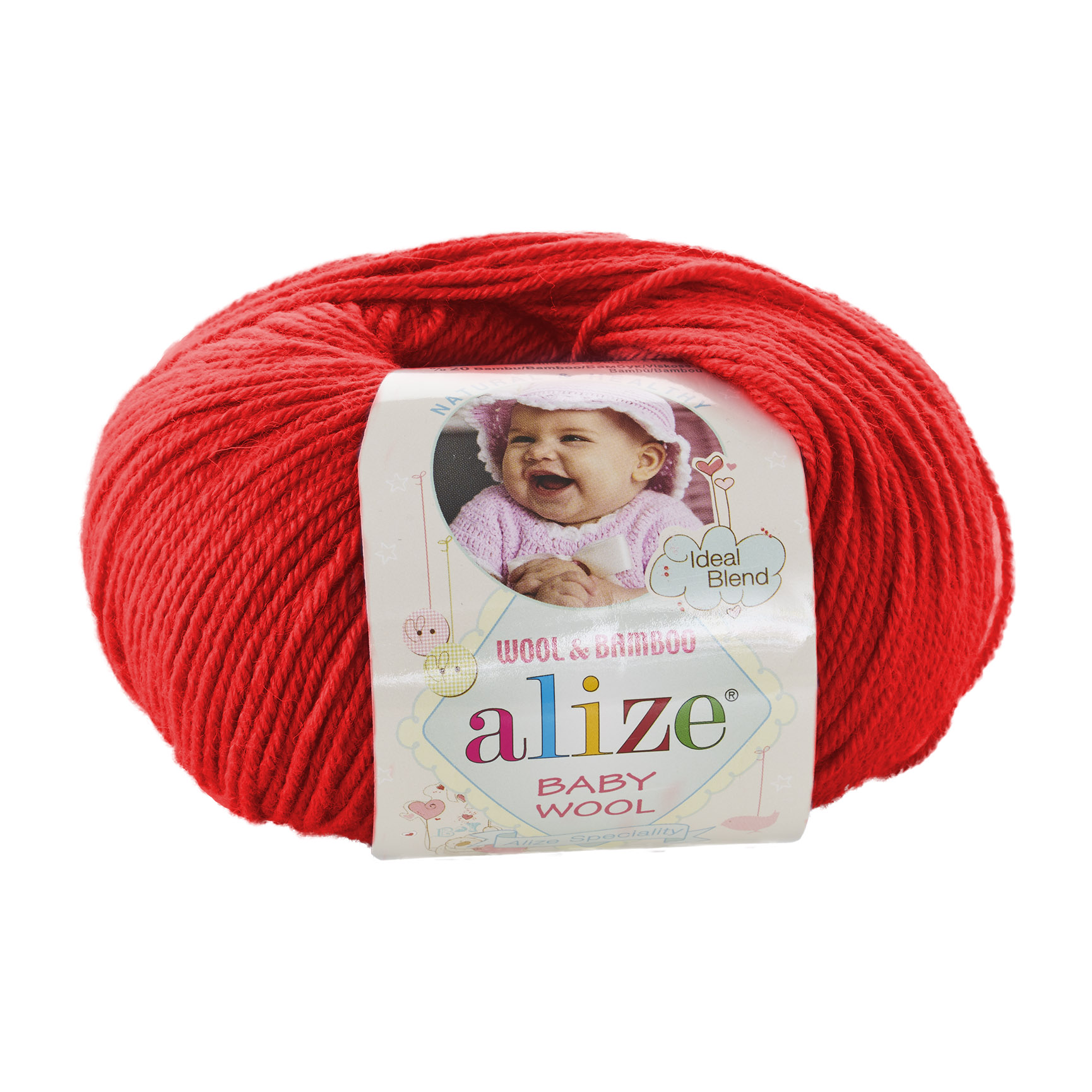 ALIZE Baby Wool - 175 m / 50 g 2. barva: červená, 4. číslo barvy: 56