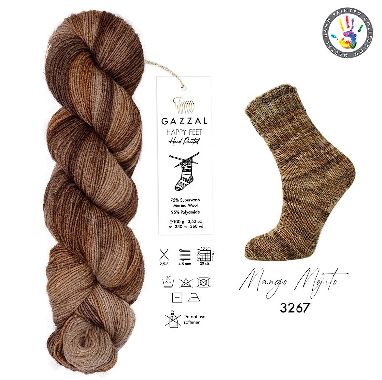 GAZZAL Happy Feet - 330 m / 100 g 4. číslo barvy: 3267
