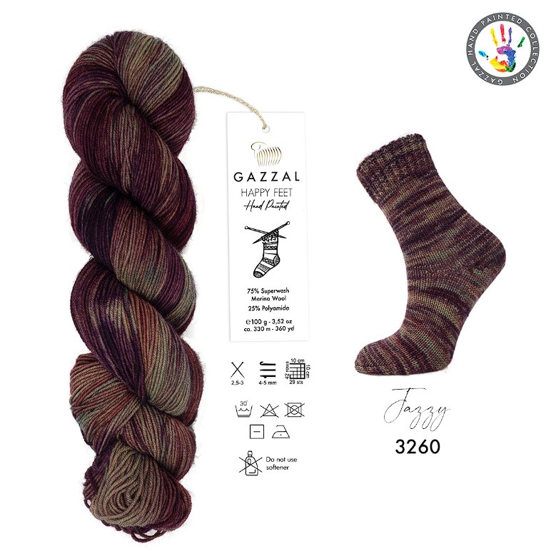 GAZZAL Happy Feet - 330 m / 100 g 4. číslo barvy: 3260