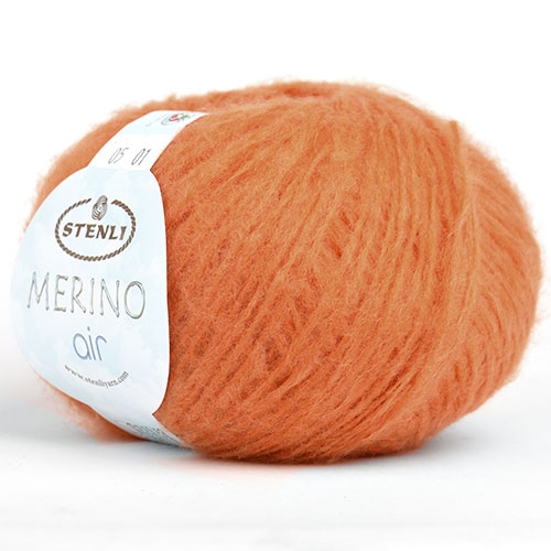 STENLI Merino Air - 220 m / 50 g 2. barva: oranžová, 4. číslo barvy: 05