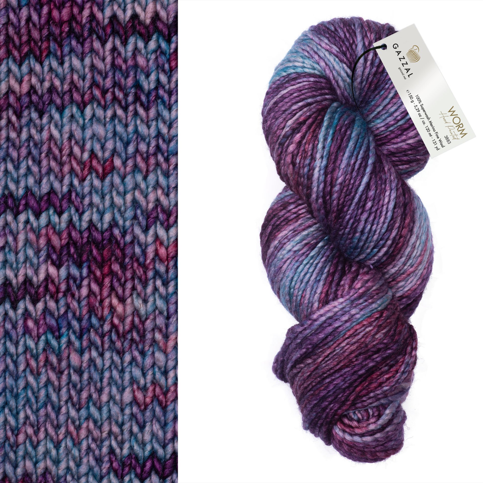 GAZZAL Worm - 120 m / 150 g 2. barva: x, 4. číslo barvy: 3883