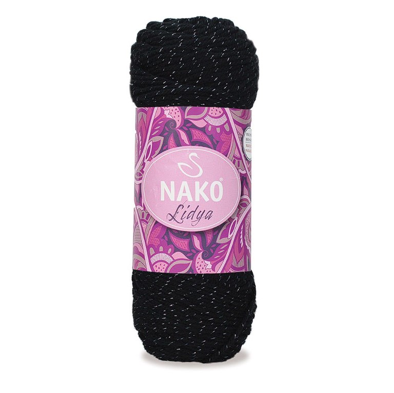 NAKO Lidya - 200 m / 100 g 2. barva: černá, 4. číslo barvy: 98206
