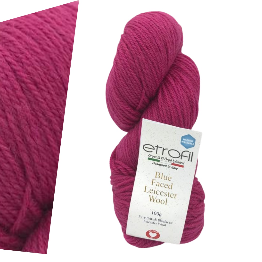 ETROFIL Blue Faced Leicester Wool - 240 m / 100 g 2. barva: fuchsiová, 4. číslo barvy: 74181