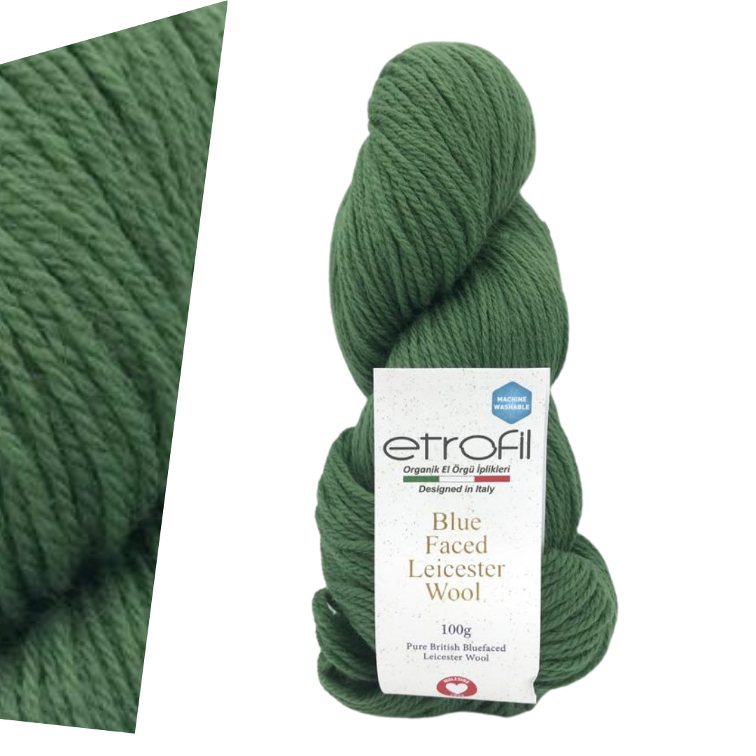 ETROFIL Blue Faced Leicester Wool - 240 m / 100 g 2. barva: jedlová, 4. číslo barvy: 75177