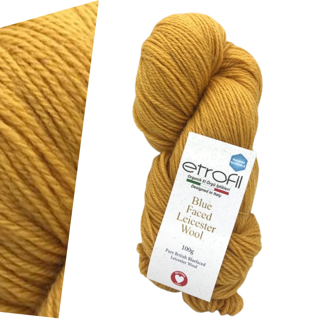 ETROFIL Blue Faced Leicester Wool - 240 m / 100 g 2. barva: hořčicová, 4. číslo barvy: 72131