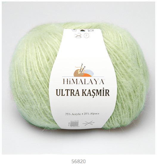 HIMALAYA Ultra Kasmir - 175 m / 50 g 2. barva: šedozelená, 4. číslo barvy: 56820