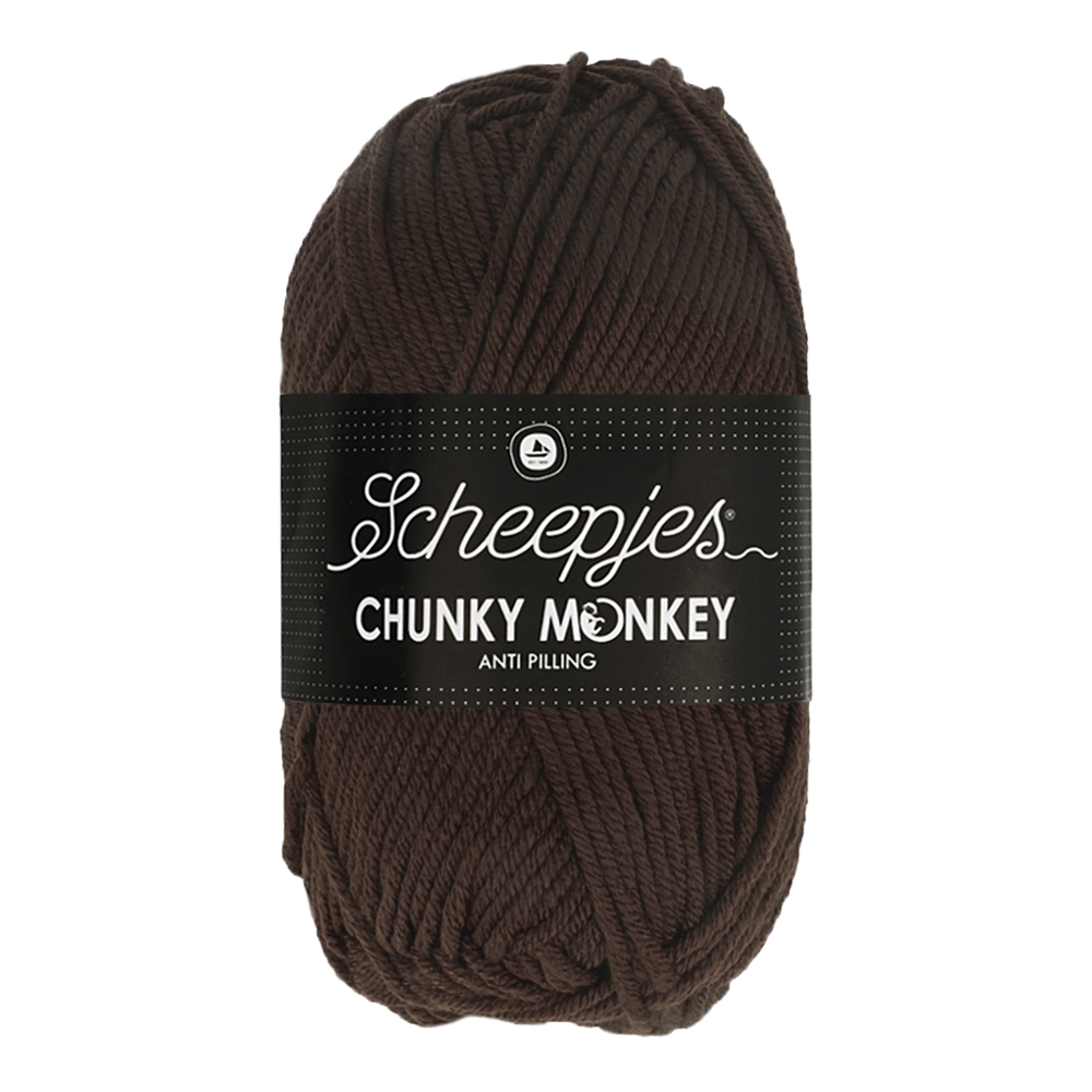 SCHEEPJES Chunky Monkey - 116 m / 100 g 2. barva: kávová, 4. číslo barvy: 1004